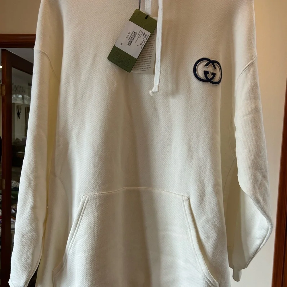 Men's Gucci interlocking G logo, oversized  cotton hoodie size small fits large